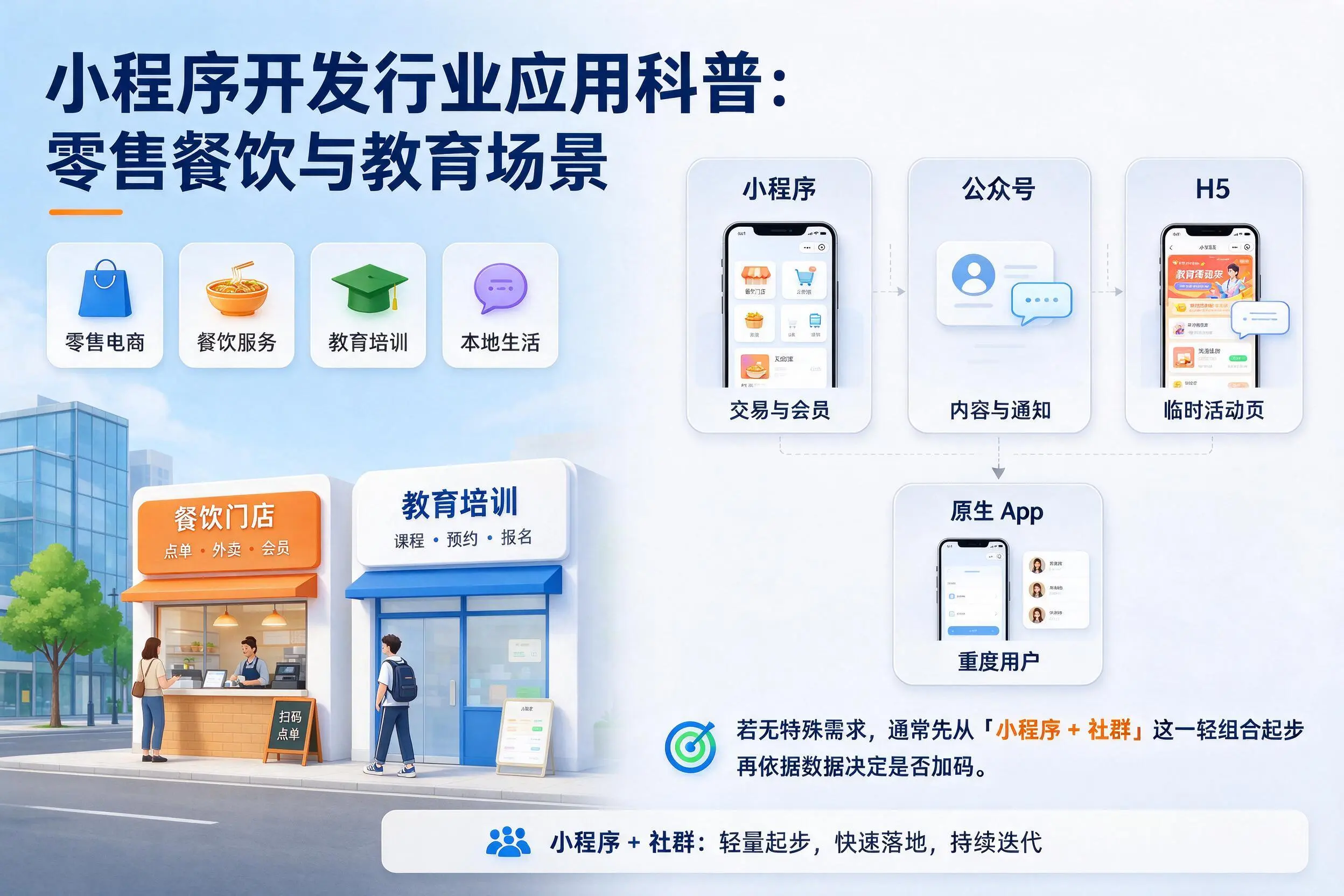 广州小程序开发行业应用科普:零售餐饮与教育场景