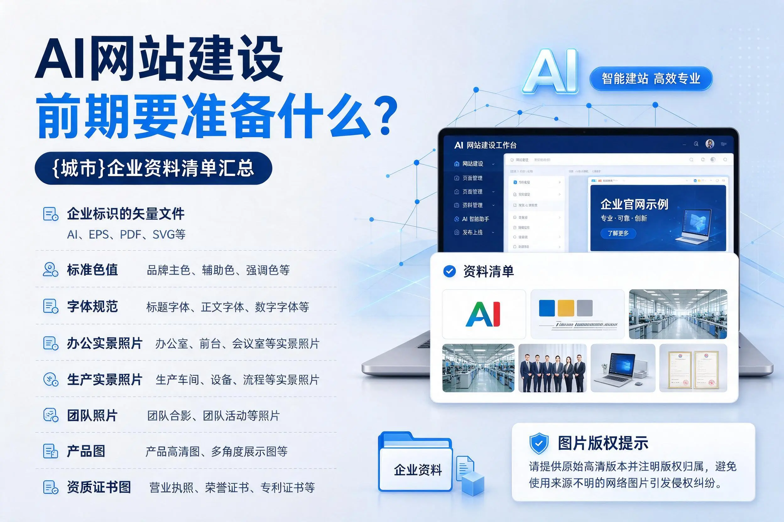 AI网站建设前期要准备什么?广州企业资料清单汇总
